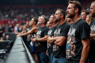 Fans de WWE après le match avec enthousiasme