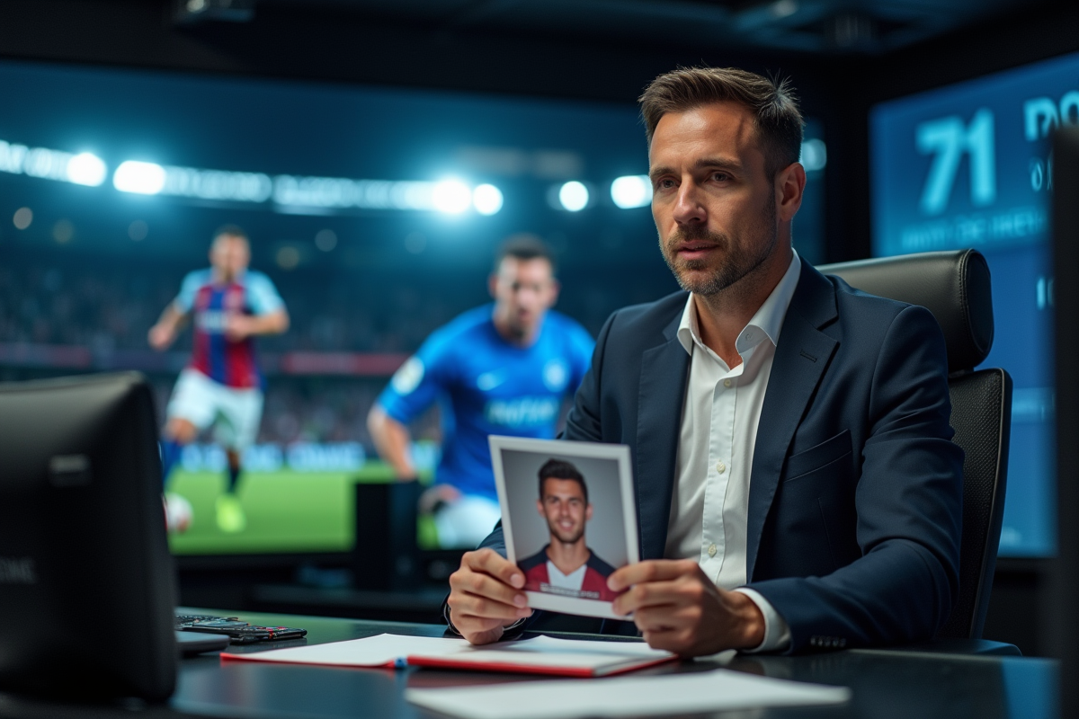 Journaliste sportif découvrant l