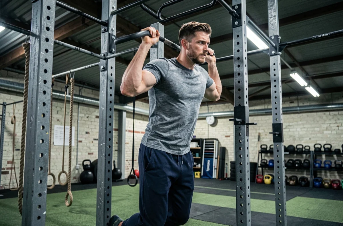 Homme effectuant des tractions sur barre dans la salle Le Spot Fitness Nancy