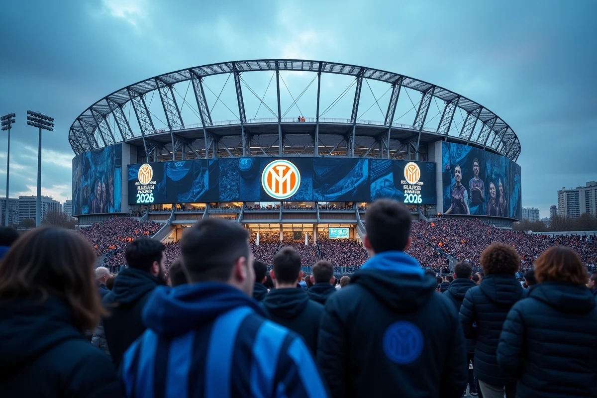 Supporters de l'Inter Milan rassemblés devant le stade pour la Coupe du monde des clubs 2026
