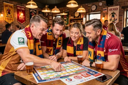 Supporters de rugby planifiant leurs déplacements pour le calendrier H Cup 2026 dans un bar sportif français